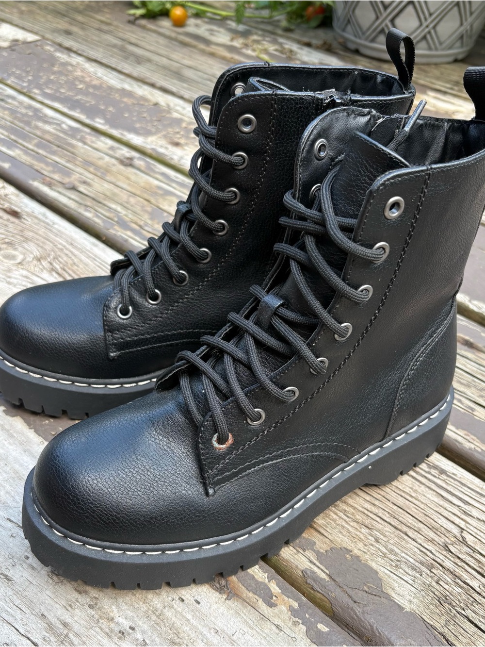 Union Bay Combat Boots for Women - Classic Lace-up Style- size 8